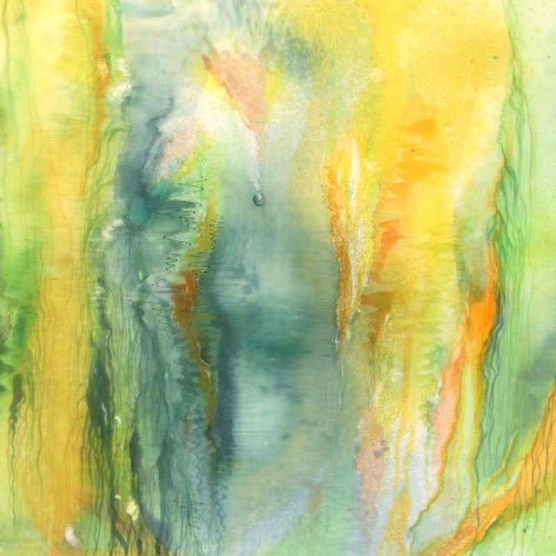 Kapka naděje — malba na hedvábí
