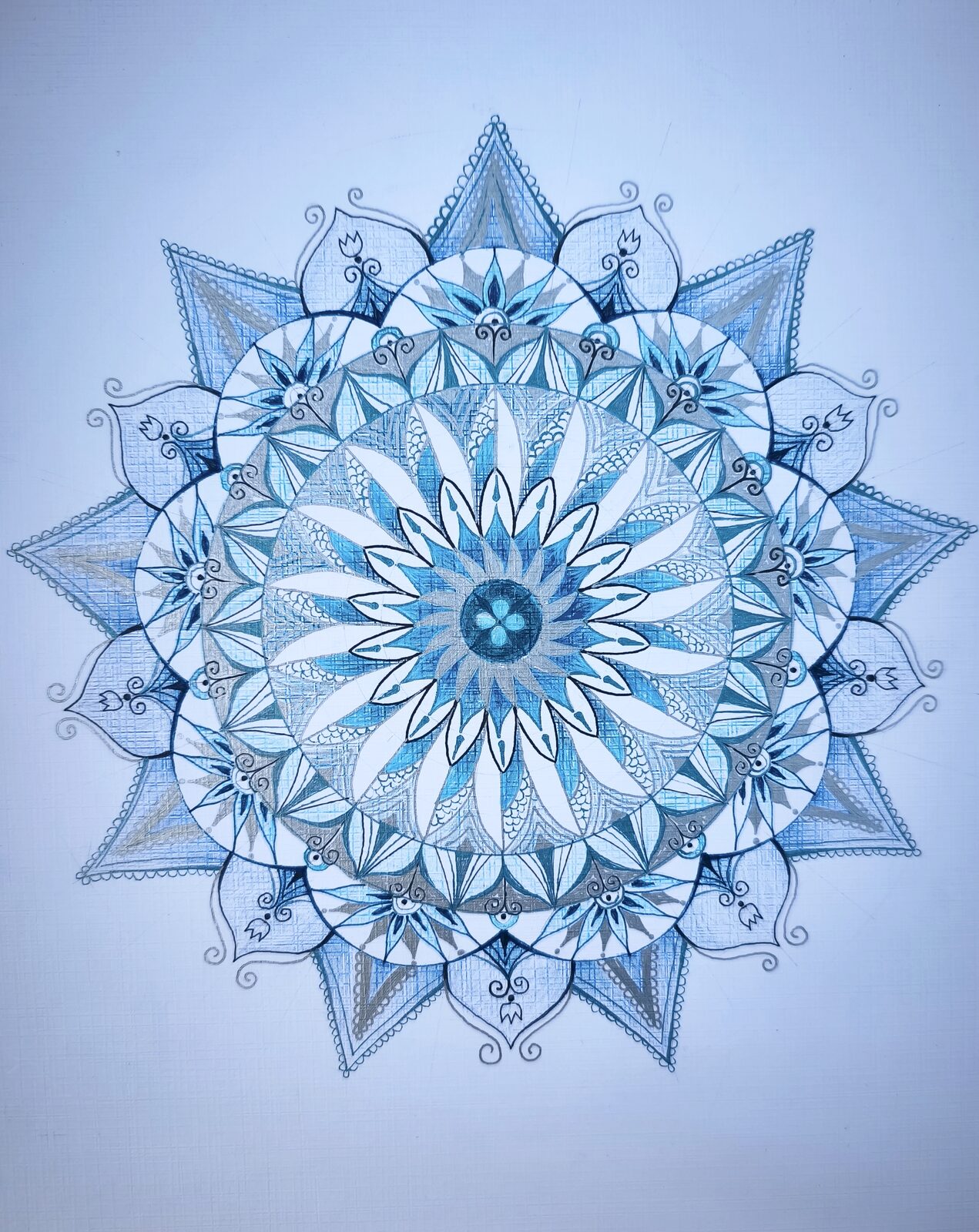 Modrá hvězdicová mandala